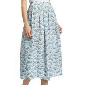 Doen Marcie Organic Cotton Midi Skirt in Citron Rosier Floral large l